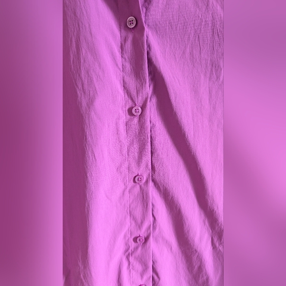 Athleta Oversized Poplin Shirt Purple, Size XXS - Picture 4 of 8